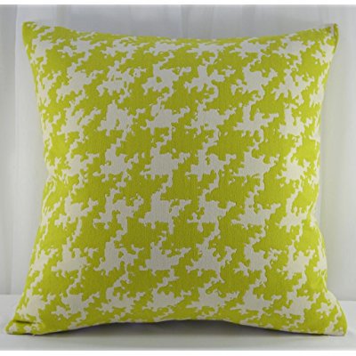 creative accent decorative 100% cotton throw pillow cover, 20x20 inches, chartreuse