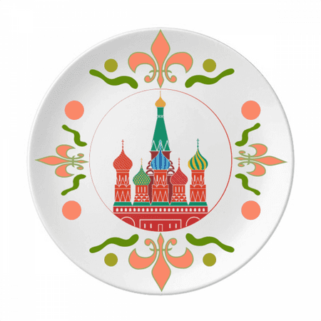 Cathedral Buiding Moscow Flower Ceramics Plate Tableware Dinner Dish