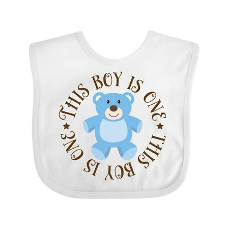 Inktastic 1st Birthday Boys Teddy Bear Gift Baby Boy Bib