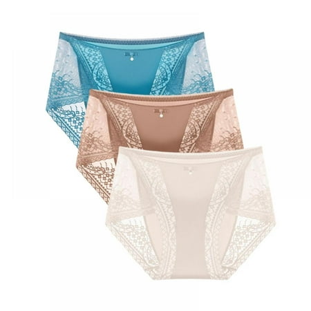 Women s Summer Mid-Rise Thin Ice Silk Briefs Solid Color Sexy Lace Patchwork Translucent Underwear Soft Smooth Panties 3 Pack
Women s Summer Mid-Rise Thin Ice Silk Briefs Solid Color Sexy Lace Patchwork Translucent Underwear Soft Smooth Panties 3 Pack
