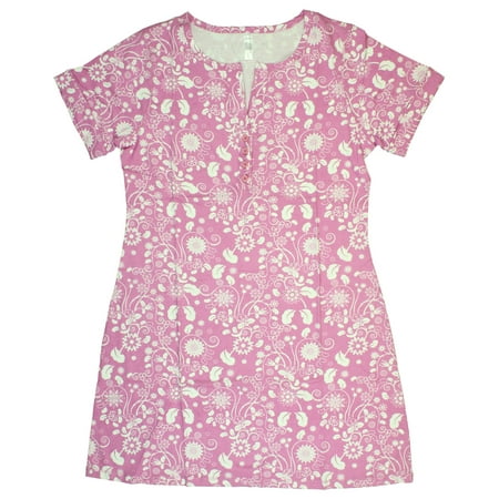 Intimo Womens Short Sleeve Henley Sleepshirt Nightown Pajama