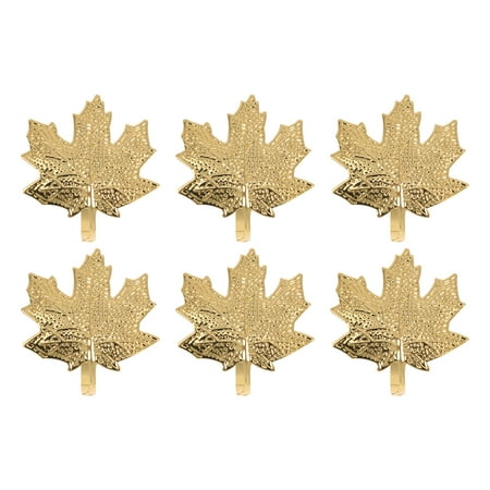 6pcs Exquisite Maple Leaf Napkin Decorations Napkin Rings for Table (Golden)