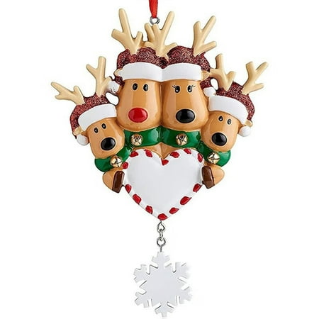 TIANYUHE Christmas Pendant Synthetic Resin Elk Heart Shaped Christmas Pendant Home Decor