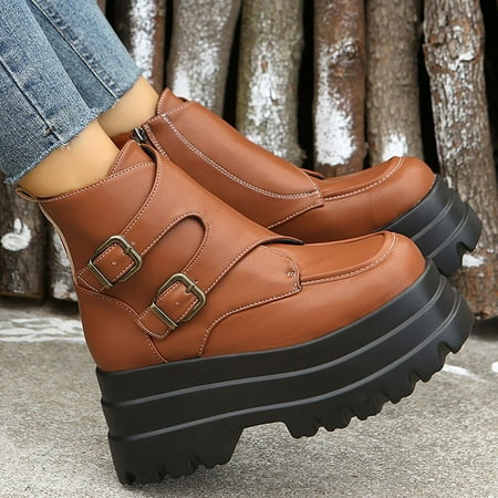 Zedker Warm Boots for Women Women Knee High Boots Women s Winter Round-Toe Boots Metal Buckle Side Zip Thick Bottom High-Heels Short Boots
Zedker Warm Boots for Women Women Knee High Boots Women s Winter Round-Toe Boots Metal Buckle Side Zip Thick Bottom High-Heels Short Boots