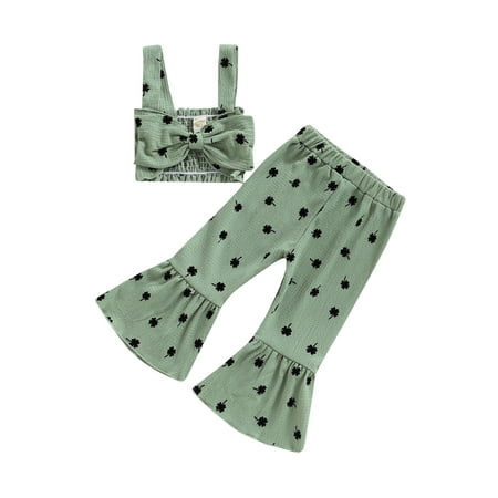 Ma&Baby Toddler Baby Girls Summer Clothes Set Four-Leaf Clover Print Bowknot Vest + Flare Pants Outfits
Ma&Baby Toddler Baby Girls Summer Clothes Set Four-Leaf Clover Print Bowknot Vest + Flare Pants Outfits
