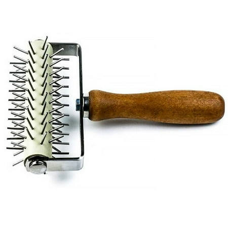 Stainless Steel Dough Pitter Pizza Hole Punch Kitchen Tool Wooden Handle Bread Wheel Durable Needle Roller