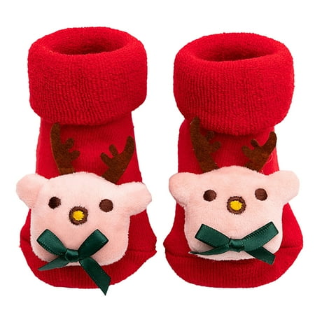 Baby Shoes Christmas Socks Cartoon Winter Thickened Baby Socks Antiskid Baby Floor Socks