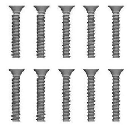 Redcat Racing 85838 3 x 18 10 Piece Countersunk Hex Self Tapping Screws