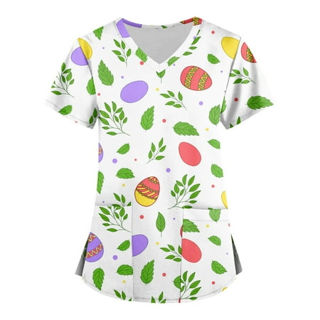 Mlqidk Easter Printed Scrub Tops for Women Breathable Easter Eggs Bunny Pattern V-Neck T-Shirts Tee Scrubs Top with Pockets
Mlqidk Easter Printed Scrub Tops for Women Breathable Easter Eggs Bunny Pattern V-Neck T-Shirts Tee Scrubs Top with Pockets
