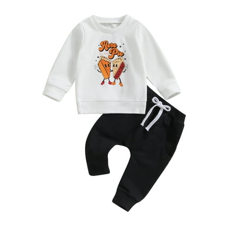 Qtinghua Infant Toddler Baby Boys Thanksgiving Clothes Long Sleeve Letter Pie Print Sweatshirt with Elastic Waist Sweatpants Clothes White 6-12 Months
Qtinghua Infant Toddler Baby Boys Thanksgiving Clothes Long Sleeve Letter Pie Print Sweatshirt with Elastic Waist Sweatpants Clothes White 6-12 Months