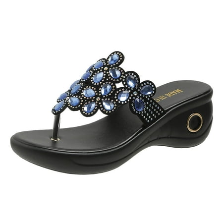 Women s Sandals Rhinestone Round Toe Wedge Thick Sole Versatile Slippers Shoes
Women s Sandals Rhinestone Round Toe Wedge Thick Sole Versatile Slippers Shoes