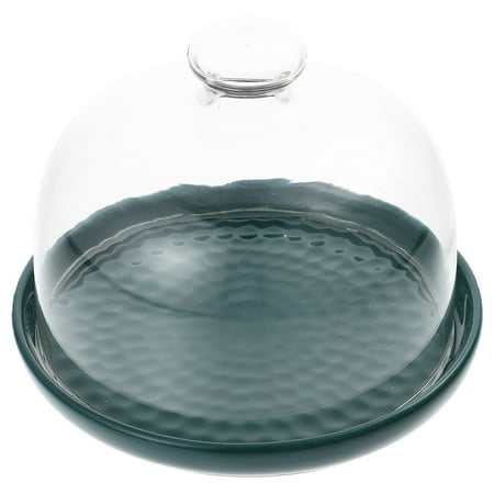 TINKSKY 1Set Nordic Cake Dessert Plate Lidded Food Display Plate for Restaurant Green