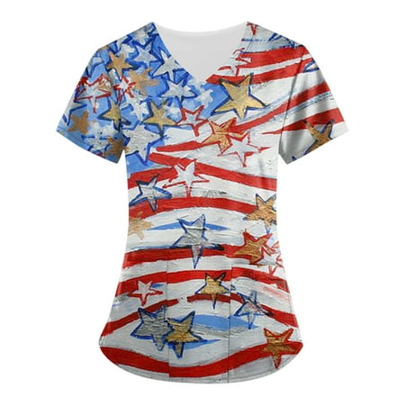 Sksloeg Women s Scrub Tops Stretchy American Flag Star Print Patriotic Top Workwear with Pockets Short Sleeve V-Neck Nursing Working Uniform Hot Pink XXXXXL
Sksloeg Women s Scrub Tops Stretchy American Flag Star Print Patriotic Top Workwear with Pockets Short Sleeve V-Neck Nursing Working Uniform Hot Pink XXXXXL