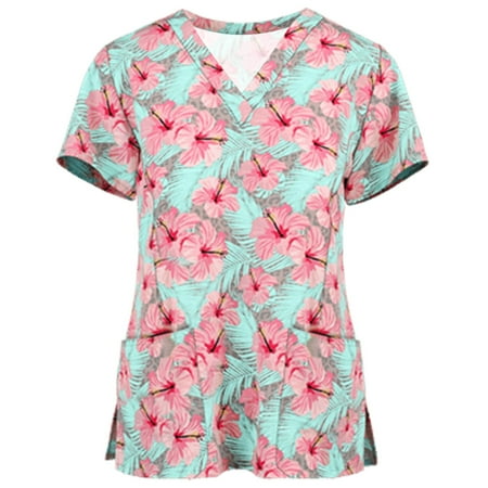 yoeyez Women Scrub Tops Printed Women Printing Short Sleeve V-neck Tops Working Uniform Blouse Blusas MéDicas Para Damas
yoeyez Women Scrub Tops Printed Women Printing Short Sleeve V-neck Tops Working Uniform Blouse Blusas MéDicas Para Damas