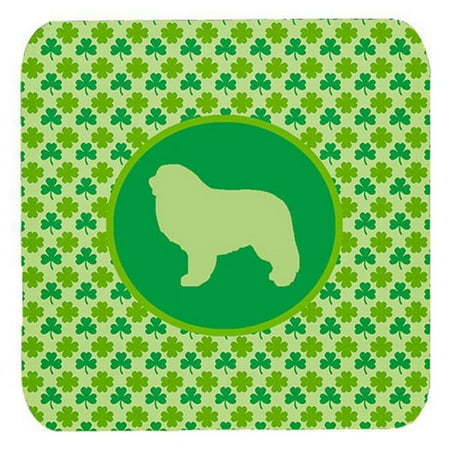 Great Pyrenees Lucky Shamrock Foam Coasters Set Of 4