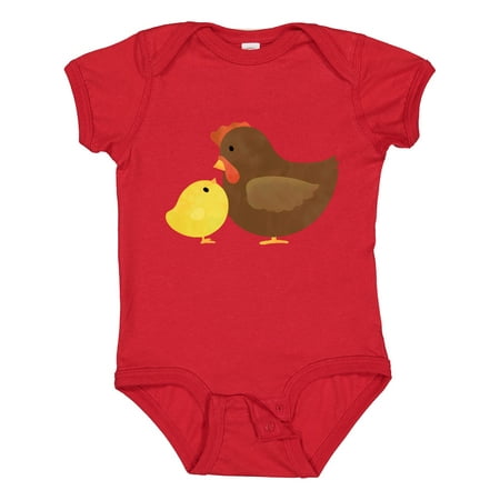 Inktastic Hen and Chick Farm Animals Gift Baby Boy or Baby Girl Bodysuit