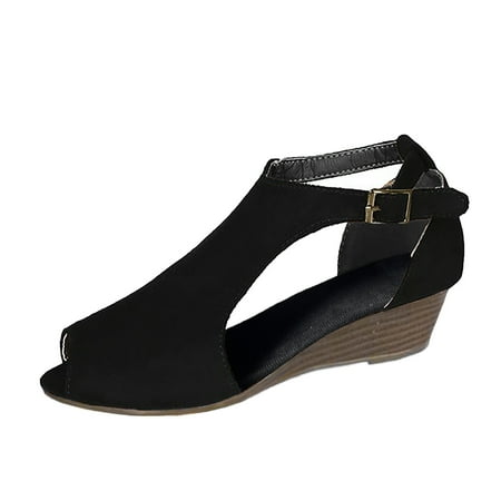 Ediodpoh Summer Fashion Women Casual Open Toe Wedges Comfortable Soft Bottom Breathable Buckle Strap Shoes Sandals Sandals Women Black 8.5(41)
Ediodpoh Summer Fashion Women Casual Open Toe Wedges Comfortable Soft Bottom Breathable Buckle Strap Shoes Sandals Sandals Women Black 8.5(41)