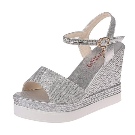 Women Heels Pumps Platform Wedge Sandals Shoes - Summer Glitter Two Straps Open Toe Ankle Buckle Shoes
Women Heels Pumps Platform Wedge Sandals Shoes - Summer Glitter Two Straps Open Toe Ankle Buckle Shoes