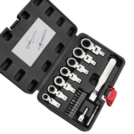 21 Pcs Shaking Head Interchangeable Ratchet Wrench Set 180° Rotating Ratchet Gear Wrenches Auto Repair Tools with Box
21 Pcs Shaking Head Interchangeable Ratchet Wrench Set 180° Rotating Ratchet Gear Wrenches Auto Repair Tools with Box