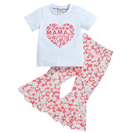 Zukuco Toddler Baby Girls Outfits Set Daddy s Mama s Girl Letter Long Sleeve Tops T-Shirt + Floral Bell Bottom Pants Little Girl Clothes
Zukuco Toddler Baby Girls Outfits Set Daddy s Mama s Girl Letter Long Sleeve Tops T-Shirt + Floral Bell Bottom Pants Little Girl Clothes