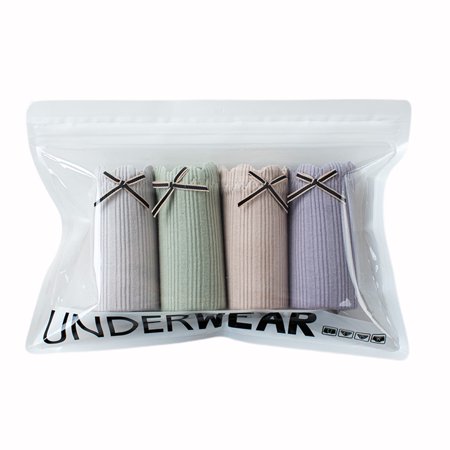 HEVIRGO 4Pcs/Set Low-rise Briefs Double Layer Crotch Solid Color Ribbing Design Panties for Daily Life
HEVIRGO 4Pcs/Set Low-rise Briefs Double Layer Crotch Solid Color Ribbing Design Panties for Daily Life