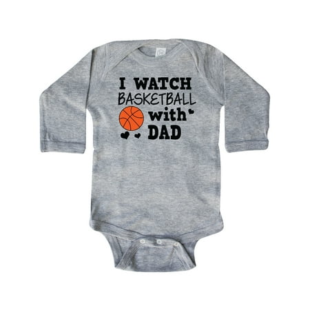Inktastic I Watch Basketball with Dad Gift Baby Boy Long Sleeve Bodysuit 
Inktastic I Watch Basketball with Dad Gift Baby Boy Long Sleeve Bodysuit