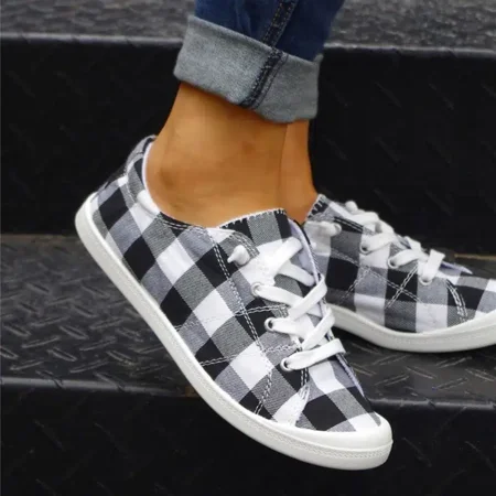 Women‘s Plaid Lightweight Sneakers Low Top Lace Up Flat Canvas Shoes Women‘s Walking Casual Shoes
Women‘s Plaid Lightweight Sneakers Low Top Lace Up Flat Canvas Shoes Women‘s Walking Casual Shoes