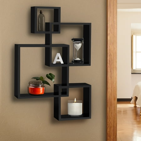 BCP Intersecting Squares Floating Shelf Wall Mounted Home Decor Furniture