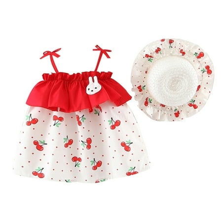 AIMAOMI Toddler Baby Kids Girl Sleeveless Strap Dot Cherry Print Princess Dresses Hat H
AIMAOMI Toddler Baby Kids Girl Sleeveless Strap Dot Cherry Print Princess Dresses Hat H