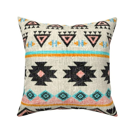 Geometric Turkish Kilim Symbol Throw Pillow Cover w Optional Insert by Roostery