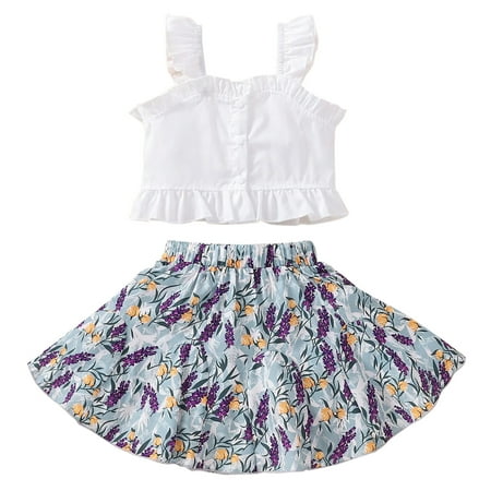 Toddler Kids Girls Clothes Soild Sleeveless Strap Suspenders Top Floral Print Skirt Casual Beach 2PCS Outfits Set For 5-6 Years
Toddler Kids Girls Clothes Soild Sleeveless Strap Suspenders Top Floral Print Skirt Casual Beach 2PCS Outfits Set For 5-6 Years