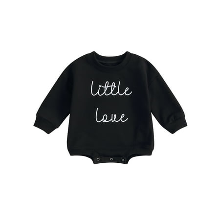 Qtinghua Newborn Baby Girls Boys Sweatshirt Romper Oversized Letter Print Bodysuit Unisex Infant Fall Winter Clothes Black 12-18 Months
Qtinghua Newborn Baby Girls Boys Sweatshirt Romper Oversized Letter Print Bodysuit Unisex Infant Fall Winter Clothes Black 12-18 Months