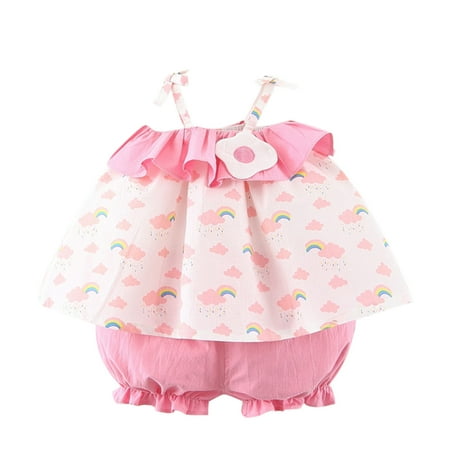XINSHIDE Infant Baby Girls 6M-24M Cartoon Rainbow Printed Ruffles Vest Tops Shorts Outfits Baby Clothing
XINSHIDE Infant Baby Girls 6M-24M Cartoon Rainbow Printed Ruffles Vest Tops Shorts Outfits Baby Clothing