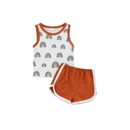 Calsunbaby Baby Girls Boys Clothes Summer Sleeveless Rainbow Printed Summer Vest Elastic Waist Shorts Outfits Set 0-3 Months
Calsunbaby Baby Girls Boys Clothes Summer Sleeveless Rainbow Printed Summer Vest Elastic Waist Shorts Outfits Set 0-3 Months