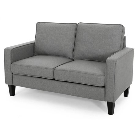 Caplan Traditional Loveseat in Gray and Dark Brown