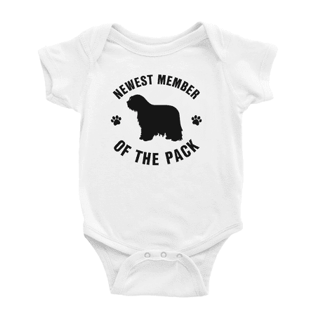 Newest Member of The Pack Bergamasco Sheepdog Dog Cute Baby Bodysuit Boy Girl