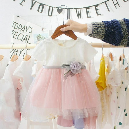 Summer Girls Princess Dress Cotton Cute Flower Decor Mesh Stitching Bottoming Short Sleeve Sweet Dress
Summer Girls Princess Dress Cotton Cute Flower Decor Mesh Stitching Bottoming Short Sleeve Sweet Dress