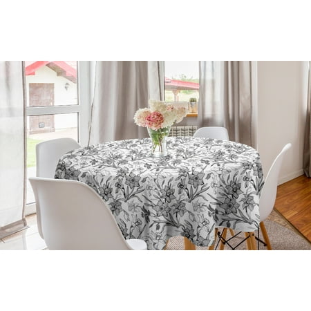 Floral Round Tablecloth Detailed Daffodil Narcissus Sketch Greyscale Tones Botanical Illustration Circle Table Cloth Cover for Dining Room Kitchen Decor 60 Dimgray and Grey by Ambesonne
Floral Round Tablecloth Detailed Daffodil Narcissus Sketch Greyscale Tones Botanical Illustration Circle Table Cloth Cover for Dining Room Kitchen Decor 60 Dimgray and Grey by Ambesonne