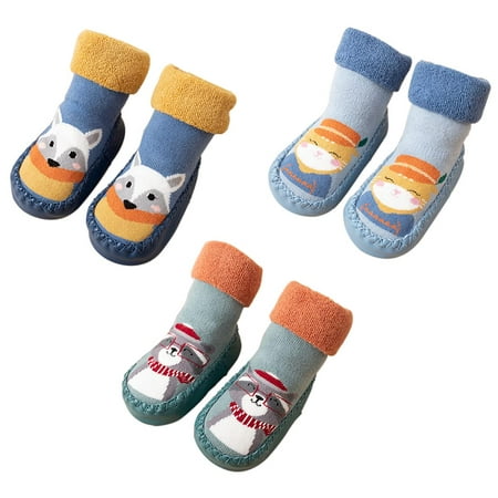 3 Pairs Slippers Socks Shoes with Grips for Toddler Kids Baby Boys Girls Non-slip Animal Moccasins Boots Warm Blue Navy Green 24 Months
3 Pairs Slippers Socks Shoes with Grips for Toddler Kids Baby Boys Girls Non-slip Animal Moccasins Boots Warm Blue Navy Green 24 Months