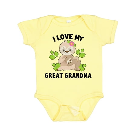 Inktastic Cute Sloth I Love My Great Grandma with Green Leaves Gift Baby Boy or Baby Girl Bodysuit
Inktastic Cute Sloth I Love My Great Grandma with Green Leaves Gift Baby Boy or Baby Girl Bodysuit
