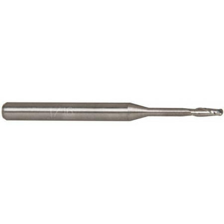 Accupro 1/16 Diam 3/16 LOC 2 Flute Solid Carbide Ball End Mill Uncoated Single End 1-1/2 OAL 1/8 Shank Diam Spiral Flute
Accupro 1/16 Diam 3/16 LOC 2 Flute Solid Carbide Ball End Mill Uncoated Single End 1-1/2 OAL 1/8 Shank Diam Spiral Flute