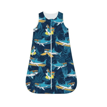 Fotbe Cartoon Surfer Sharks Pattern Sleep Sack - Baby Wearable Blanket with Zipper Extra Soft Cotton Sleeveless Sleeping Bag for Infants-Medium
Fotbe Cartoon Surfer Sharks Pattern Sleep Sack - Baby Wearable Blanket with Zipper Extra Soft Cotton Sleeveless Sleeping Bag for Infants-Medium