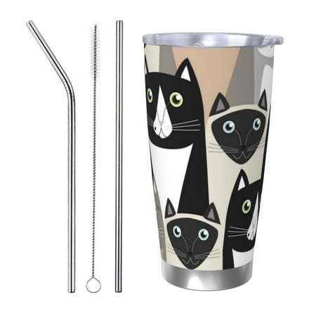 Susaid Colors Cats Print 20oz Car Cup Insulated Coffee Cup Fully Spill Proof Travel Coffee Mug Stainless Steel Tumbler for Work Home Outdoor Car-Straw Three-piece Set
Susaid Colors Cats Print 20oz Car Cup Insulated Coffee Cup Fully Spill Proof Travel Coffee Mug Stainless Steel Tumbler for Work Home Outdoor Car-Straw Three-piece Set