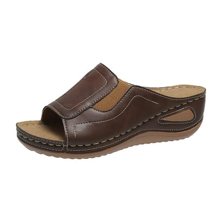 Wmkox8yii Women s New Wedge High Heel Fish Mouth Stitched Sandals