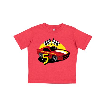 Inktastic Race Car 5th Birthday Gift Toddler Boy Girl T-Shirt
