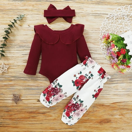 Zukuco Newborn Baby Girl Outfits Long Sleeves Floral Romper Pants Autumn Clothes Set Red 6-12 Months
Zukuco Newborn Baby Girl Outfits Long Sleeves Floral Romper Pants Autumn Clothes Set Red 6-12 Months