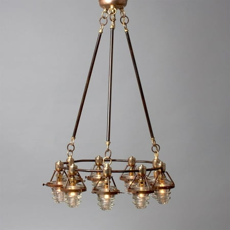 Round Chandelier with 9 Vintage Insulators Blue or Clear Artisan Made
Round Chandelier with 9 Vintage Insulators Blue or Clear Artisan Made