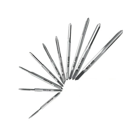 10Pcs -Taps for Watches Tapping Mini Spiral Flute Taps Machine Tap Sets Metric Straight Flute Coarse Thread M1-.5
10Pcs -Taps for Watches Tapping Mini Spiral Flute Taps Machine Tap Sets Metric Straight Flute Coarse Thread M1-.5