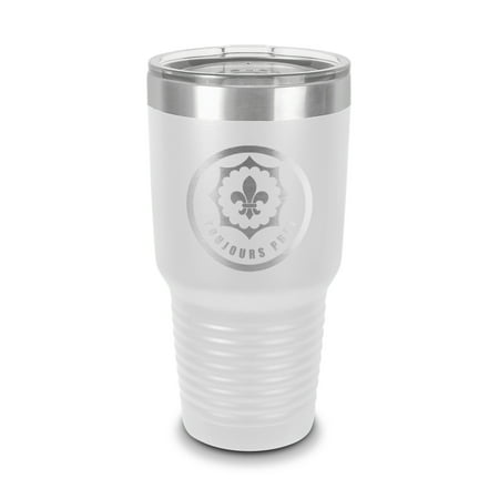 

2nd Cavalry Regiment Tumbler 30 oz - Laser Engraved w/ Clear Lid - Stainless Steel - Vacuum Insulated - Double Walled - Travel Mug - 2nd dragoons - White