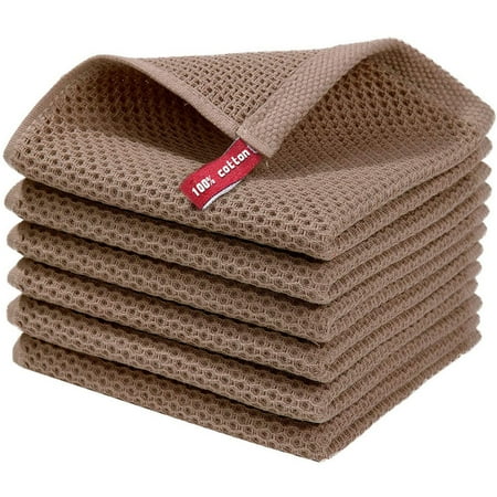 100% Cotton Waffle Weave Kitchen Dish Cloths Ultra Soft Absorbent Quick Drying Dish Towels 12x12 Inches 6-Pack Brown
100% Cotton Waffle Weave Kitchen Dish Cloths Ultra Soft Absorbent Quick Drying Dish Towels 12x12 Inches 6-Pack Brown
